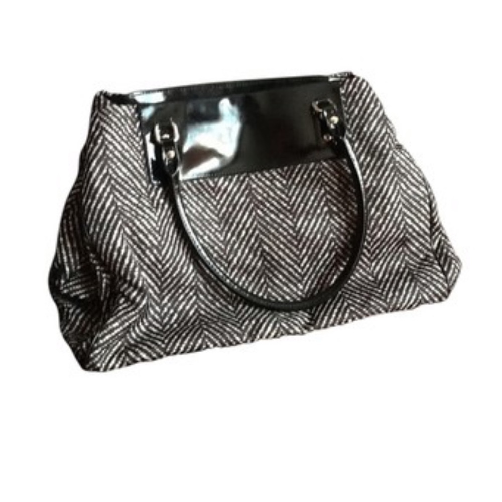 LAST CALL Kate Spade Herringbone Tote with Patent Trim